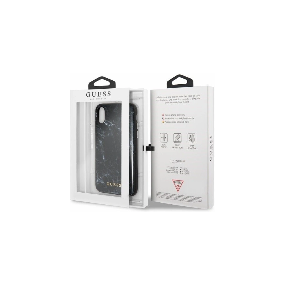 Hurtownia GSM - Etui Guess GUHCPXHYMABK Apple iPhone X/XS czarny/black Marble - GUE323BLK - {ean13} - Hurt