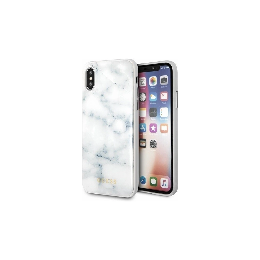 Hurtownia GSM - Etui Guess GUHCPXHYMAWH Apple iPhone X/XS biały/white Marble - GUE324WHT - {ean13} - Hurt