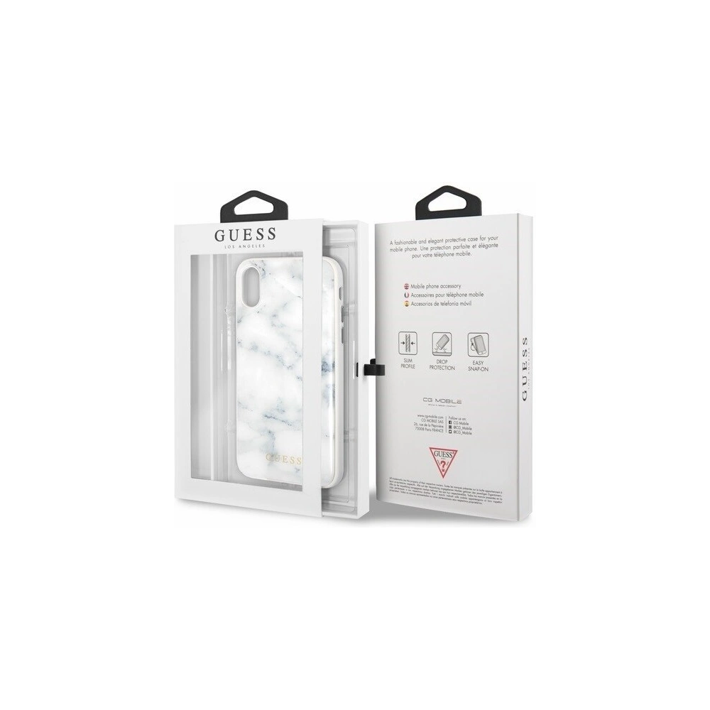 Hurtownia GSM - Etui Guess GUHCPXHYMAWH Apple iPhone X/XS biały/white Marble - GUE324WHT - {ean13} - Hurt