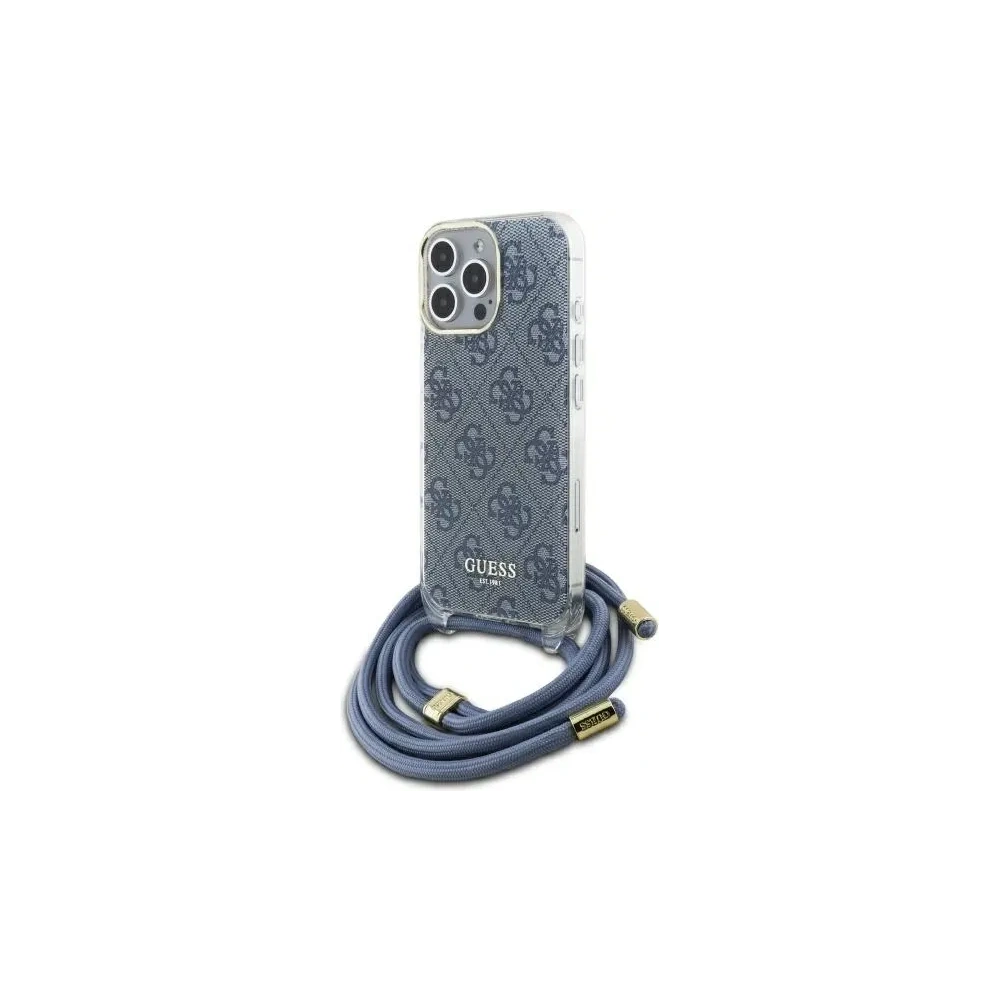Wholesale Guess GUHCP16LHC4SEB Apple iPhone 16 Pro hardcase Crossbody Cord 4G Print blue - GUE4093 - {ean13} - Hurt