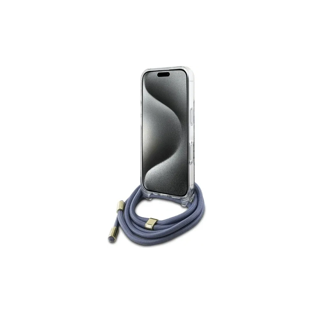 Wholesale Guess GUHCP16LHC4SEB Apple iPhone 16 Pro hardcase Crossbody Cord 4G Print blue - GUE4093 - {ean13} - Hurt