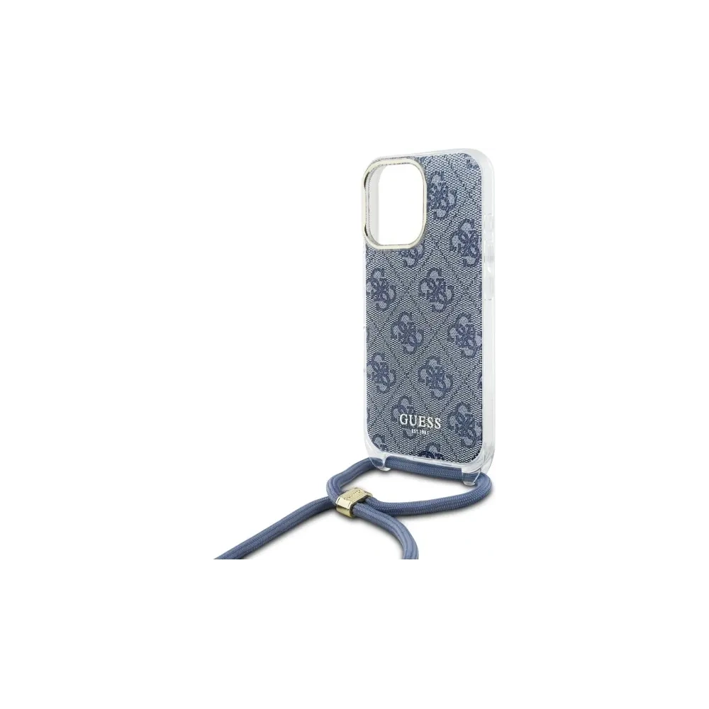 Wholesale Guess GUHCP16LHC4SEB Apple iPhone 16 Pro hardcase Crossbody Cord 4G Print blue - GUE4093 - {ean13} - Hurt