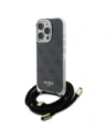 Etui Guess GUHCP16LHC4SEK Apple iPhone 16 Pro hardcase Crossbody Cord 4G Print czarny/black