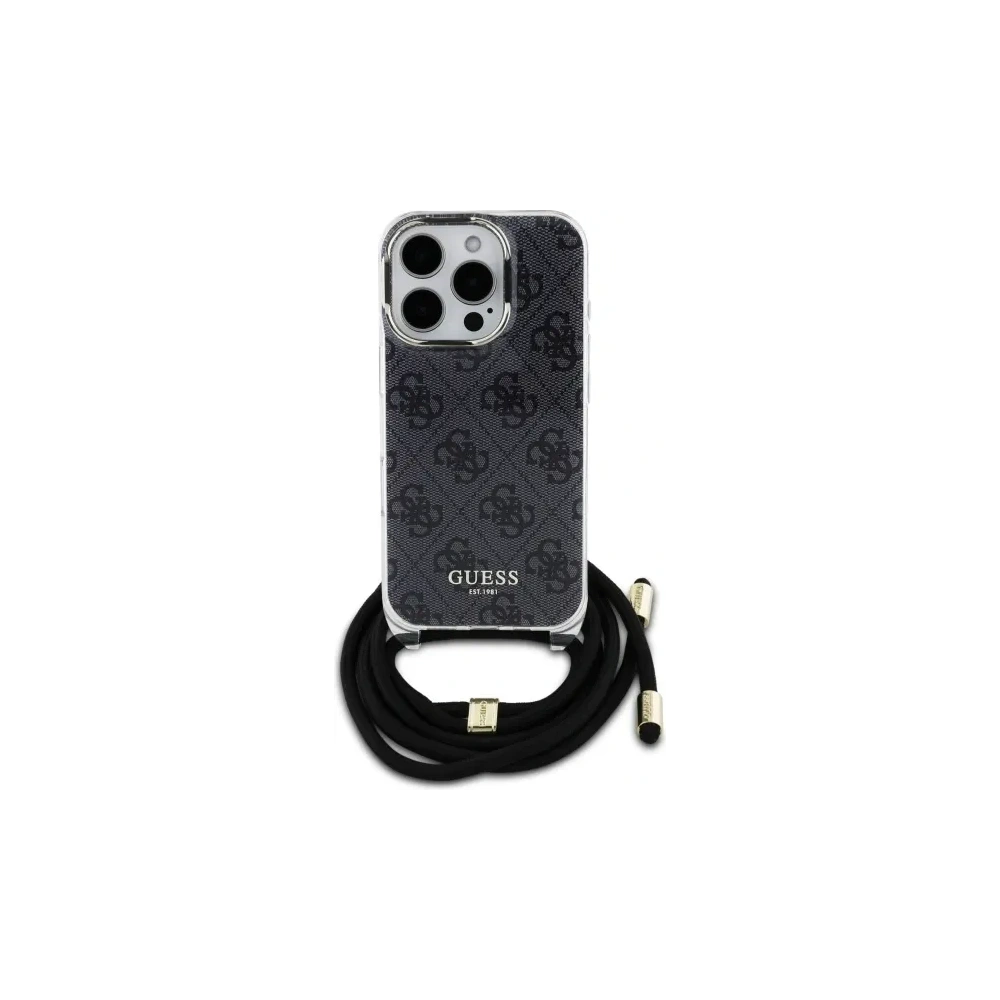 Hurtownia GSM - Guess GUHCP16LHC4SEK Apple iPhone 16 Pro kemény ház Crossbody Kábel 4G Nyomtatás fekete - GUE4094 - {ean13} - Hurt