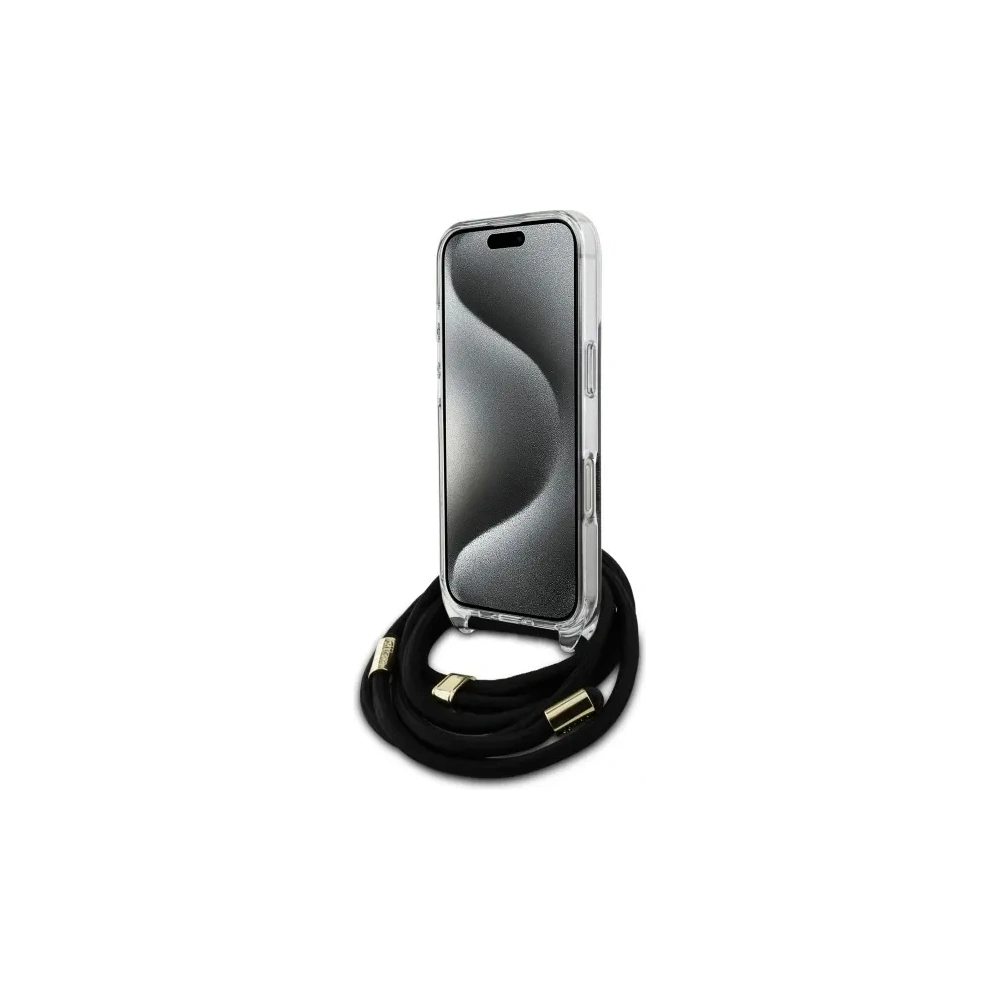 Hurtownia GSM - Guess GUHCP16LHC4SEK Apple iPhone 16 Pro kemény ház Crossbody Kábel 4G Nyomtatás fekete - GUE4094 - {ean13} - Hurt