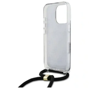 Etui Guess GUHCP16LHC4SEK Apple iPhone 16 Pro hardcase Crossbody Cord 4G Print czarny/black