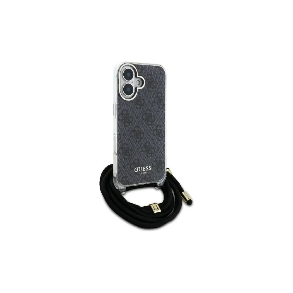 Hurtownia GSM - Guess GUHCP16LHC4SEK Apple iPhone 16 Pro kemény ház Crossbody Kábel 4G Nyomtatás fekete - GUE4094 - {ean13} - Hurt