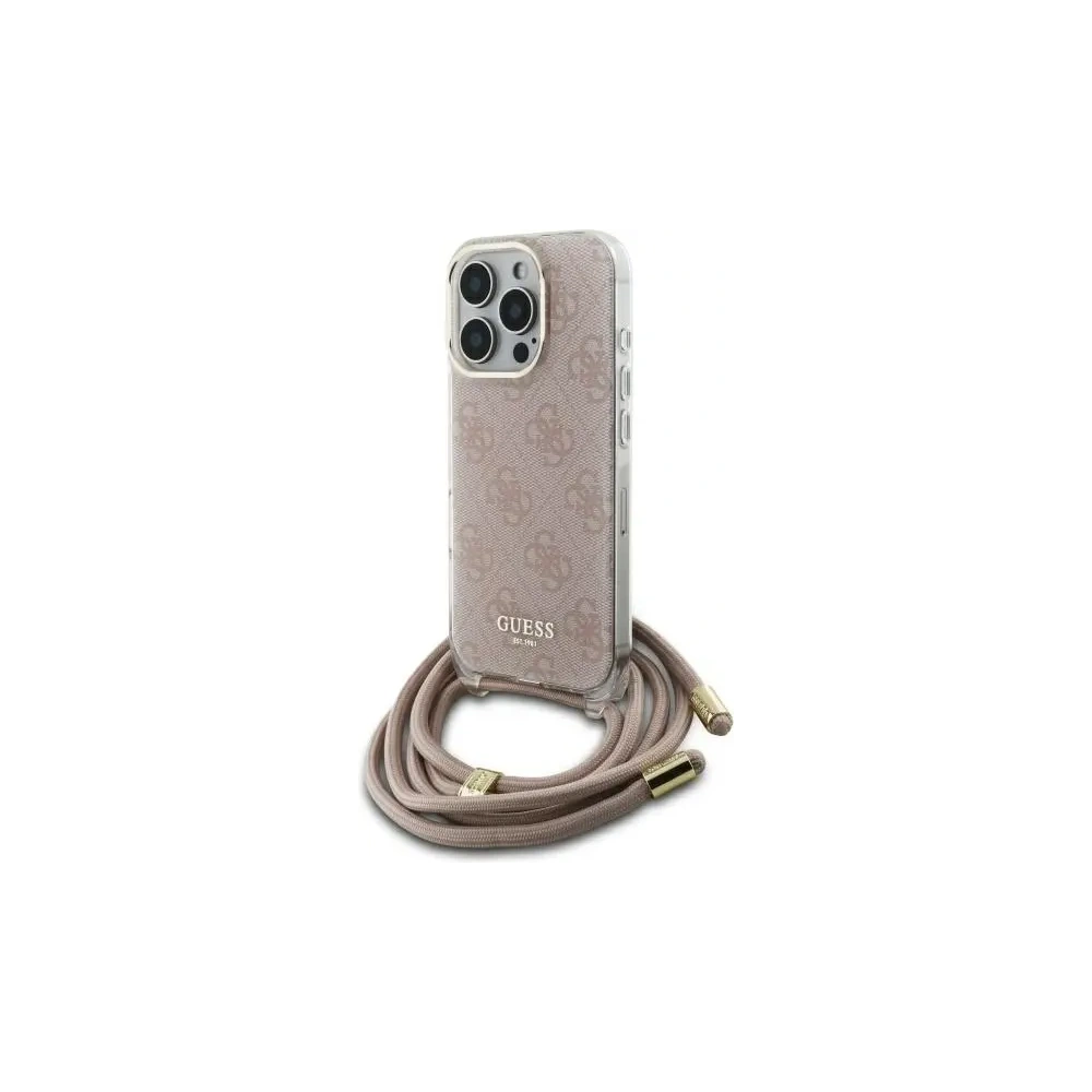 Hurtownia GSM - Etui Guess GUHCP16LHC4SEP Apple iPhone 16 Pro hardcase Crossbody Cord 4G Print różowy/pink - GUE4095 - {ean13} - Hurt