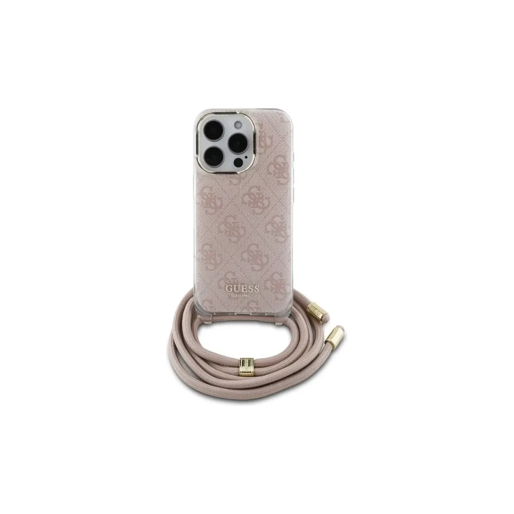 Hurtownia GSM - Etui Guess GUHCP16LHC4SEP Apple iPhone 16 Pro hardcase Crossbody Cord 4G Print różowy/pink - GUE4095 - {ean13} - Hurt