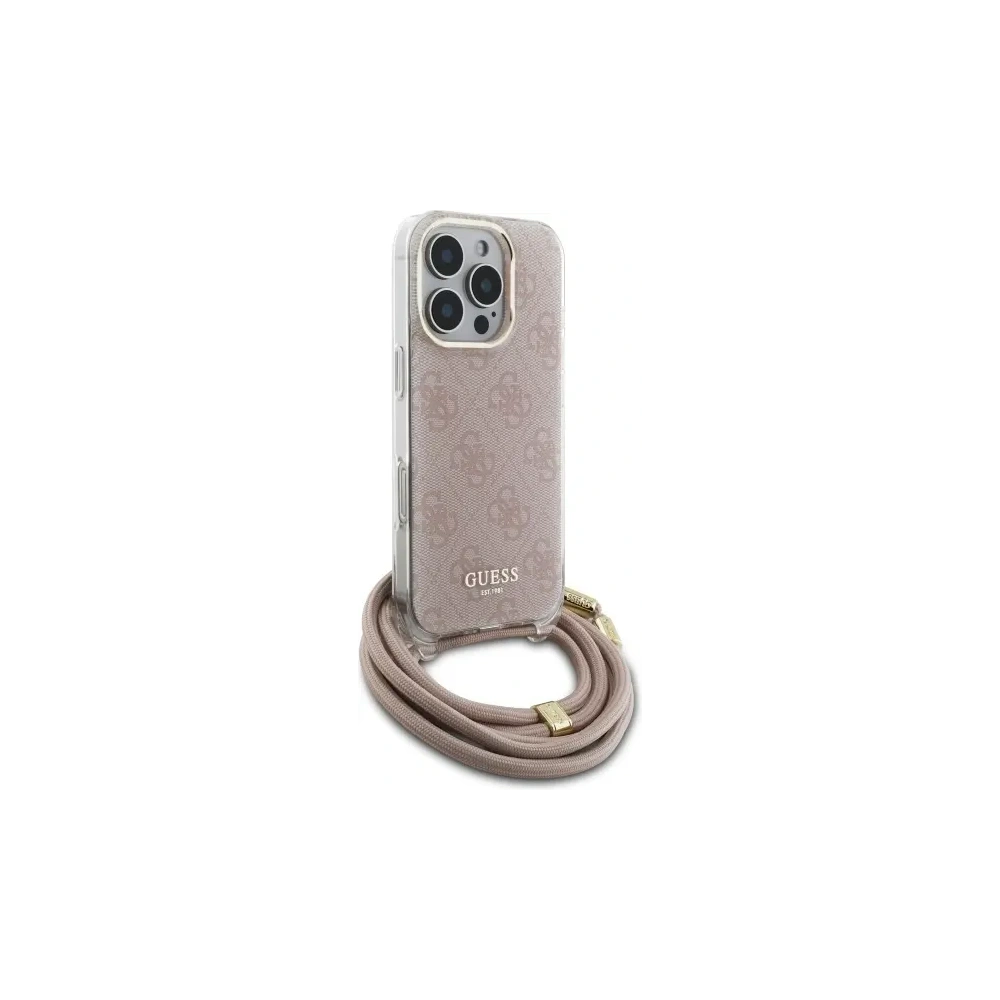 Hurtownia GSM - Etui Guess GUHCP16LHC4SEP Apple iPhone 16 Pro hardcase Crossbody Cord 4G Print różowy/pink - GUE4095 - {ean13} - Hurt
