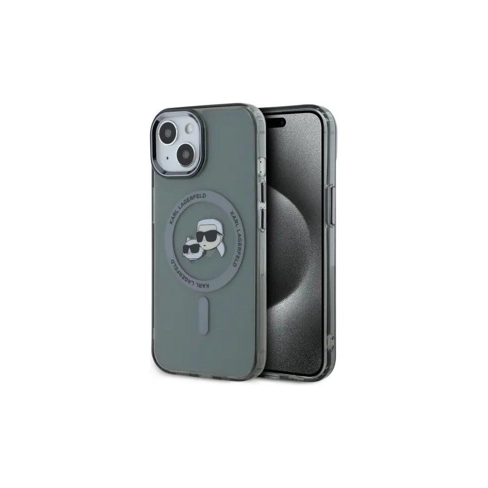 Hurtownia GSM - Karl Lagerfeld KLHMP15SHLSKCK Apple iPhone 15 hardcase IML Metal Karl&Choupette Head MagSafe negru - KLD21792 - {ean13} - Hurt