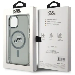 Hurtownia GSM - Karl Lagerfeld KLHMP15SHLSKCK Apple iPhone 15 Hardcase IML Metal Karl&Choupette Kopf MagSafe schwarz - KLD21792 - {ean13} - Hurt