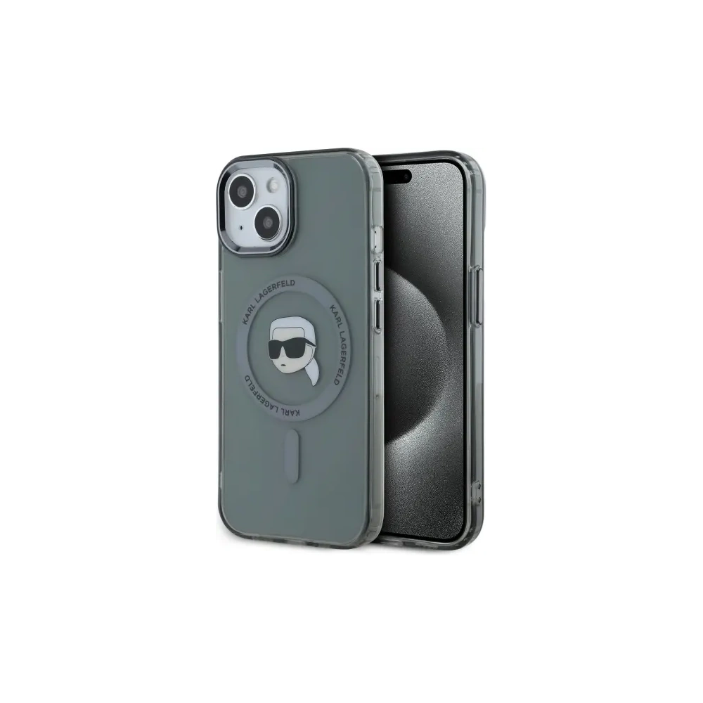 Hurtownia GSM - Etui Karl Lagerfeld KLHMP15SHLSKIK Apple iPhone 15 hardcase IML Metal Karl Head MagSafe černý/black - KLD21793 - {ean13} - Hurt