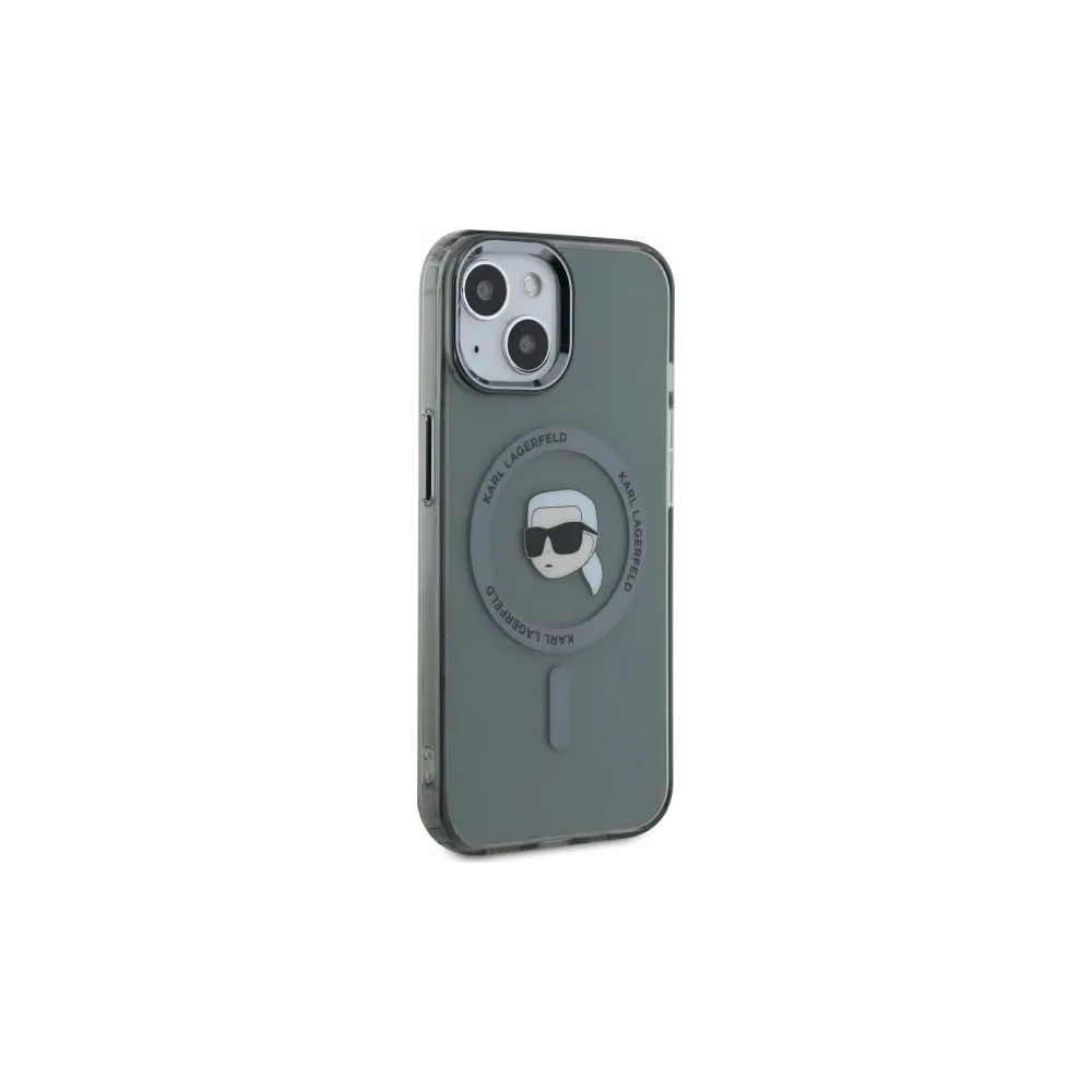 Hurtownia GSM - Karl Lagerfeld KLHMP15SHLSKIK Apple iPhone 15 carcasă dură IML Metal Karl Head MagSafe negru - KLD21793 - {ean13} - Hurt