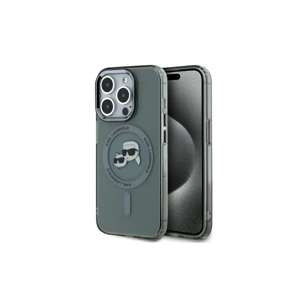 Wholesale Karl Lagerfeld KLHMP15XHLSKCK Apple iPhone 15 Pro Max hardcase IML Metal Karl&Choupette Head MagSafe black - KLD21795 - {ean13} - Hurt