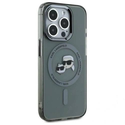 Etui Karl Lagerfeld KLHMP15XHLSKCK Apple iPhone 15 Pro Max hardcase IML Metal Karl&Choupette Head MagSafe czarny/black