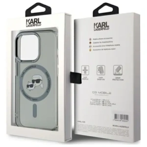 Hurtownia GSM - Karl Lagerfeld KLHMP15XHLSKCK Apple iPhone 15 Pro Max Hardcase IML Metall Karl&Choupette Kopf MagSafe schwarz - KLD21795 - {ean13} - Hurt