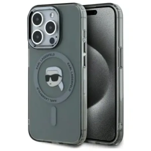 Wholesale Karl Lagerfeld KLHMP15XHLSKIK Apple iPhone 15 Pro Max hardcase IML Metal Karl Head MagSafe black - KLD21796 - {ean13} - Hurt