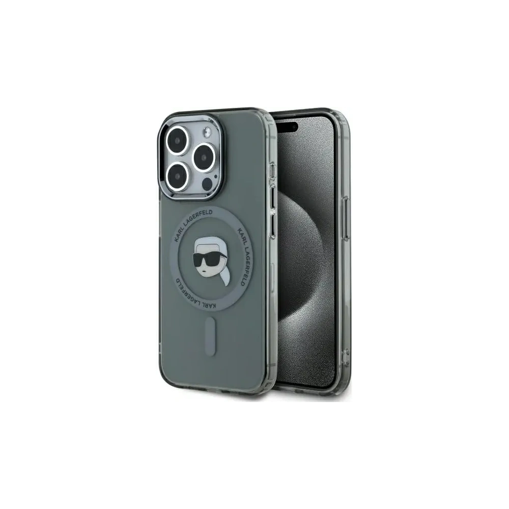 Hurtownia GSM - Karl Lagerfeld KLHMP15XHLSKIK Apple iPhone 15 Pro Max Hartschale IML Metall Karl Kopf MagSafe schwarz - KLD21796 - {ean13} - Hurt