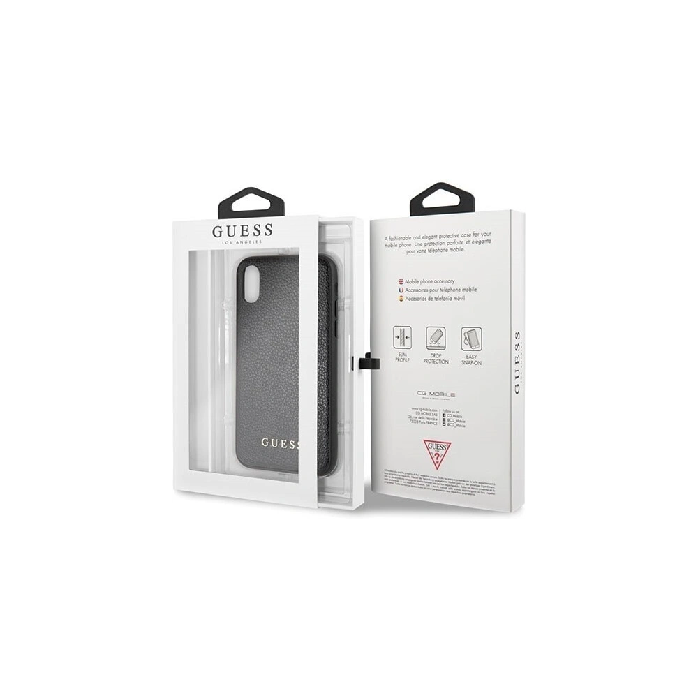 Wholesale Guess GUHCPXIGLBK iPhone X/Xs black hard case Iridescent - GUE325BLK - {ean13} - Hurt