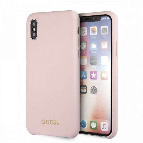 Hurtownia Guess - 3700740434321 - GUE330PNK - Etui Guess GUHCPXLSGLLP Apple iPhone X/XS light pink/jasnoróżowy hard case Silicone - B2B homescreen