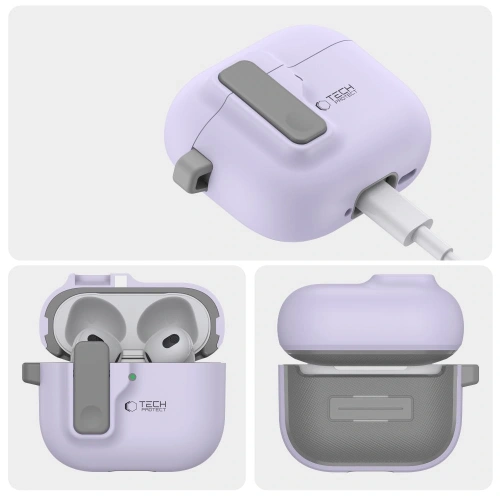 Etui Tech-Protect Slim Hook Apple AirPods 4 Lavender