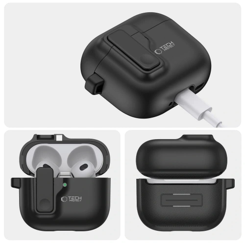 Etui Tech-Protect Slim Hook Apple AirPods 4 Black