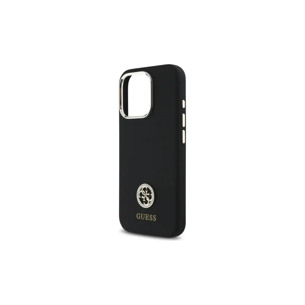Guess GUHCP16LM4DGPK Apple iPhone 16 Pro Hartschale Silikon Logo Strass 4G schwarz