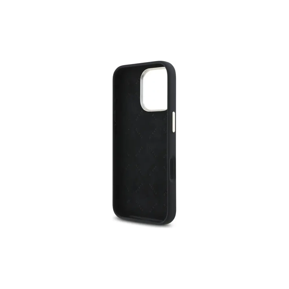 Guess GUHCP16LM4DGPK Apple iPhone 16 Pro Hartschale Silikon Logo Strass 4G schwarz