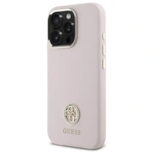 Etui Guess GUHCP16LM4DGPP Apple iPhone 16 Pro hardcase Silicone Logo Strass 4G jasnoróżowy/pink