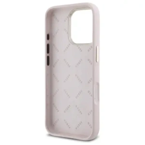 Etui Guess GUHCP16LM4DGPP Apple iPhone 16 Pro hardcase Silicone Logo Strass 4G jasnoróżowy/pink