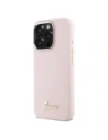 Etui Guess GUHCP16LSMBSLP Apple iPhone 16 Pro hardcase Silicone Script Metal Logo & Frame różowy/pink