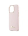 Etui Guess GUHCP16LSMBSLP Apple iPhone 16 Pro hardcase Silicone Script Metal Logo & Frame różowy/pink