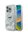 Karl Lagerfeld KLHMP16LLGCHSGH Apple iPhone 16 Pro hardcase Liquid Glitter Choupette Head Magsafe transparent