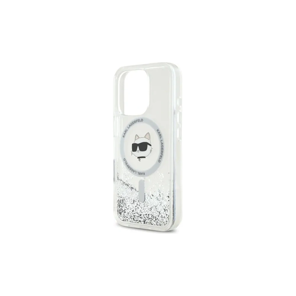 Wholesale Karl Lagerfeld KLHMP16LLGCHSGH Apple iPhone 16 Pro hardcase Liquid Glitter Choupette Head Magsafe transparent - KLD21797 - {ean13} - Hurt