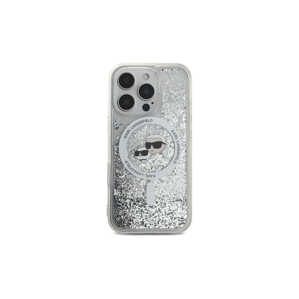 Wholesale Karl Lagerfeld KLHMP16LLGKCSGH Apple iPhone 16 Pro hardcase Liquid Glitter Karl&Choupette Head Magsafe transparent - KLD21798 - {ean13} - Hurt