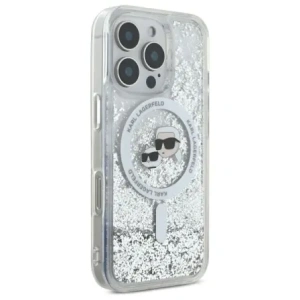 Etui Karl Lagerfeld KLHMP16LLGKCSGH Apple iPhone 16 Pro hardcase Liquid Glitter Karl&Choupette Head Magsafe transparent