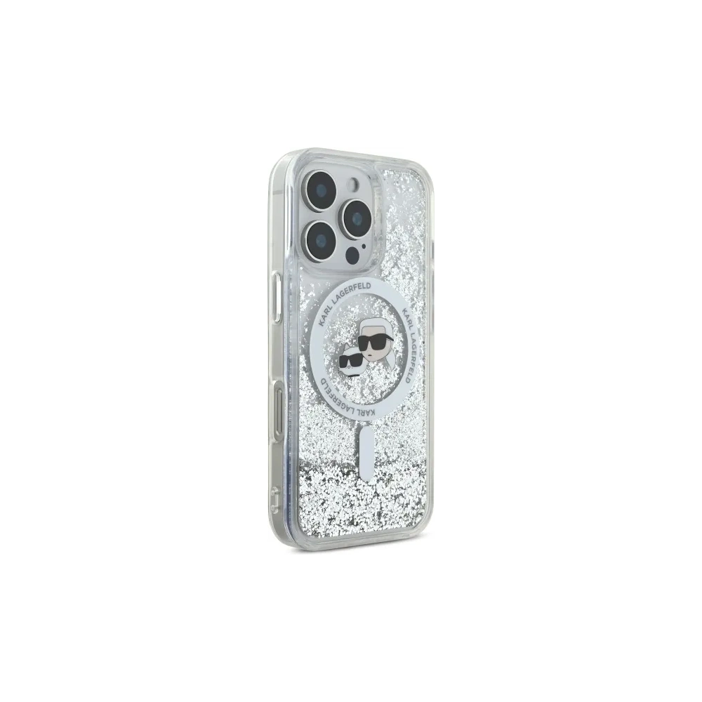 Wholesale Karl Lagerfeld KLHMP16LLGKCSGH Apple iPhone 16 Pro hardcase Liquid Glitter Karl&Choupette Head Magsafe transparent - KLD21798 - {ean13} - Hurt