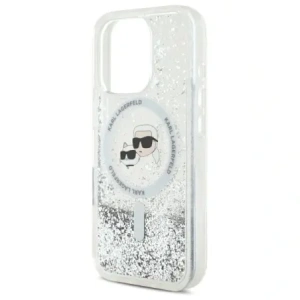 Etui Karl Lagerfeld KLHMP16LLGKCSGH Apple iPhone 16 Pro hardcase Liquid Glitter Karl&Choupette Head Magsafe transparent