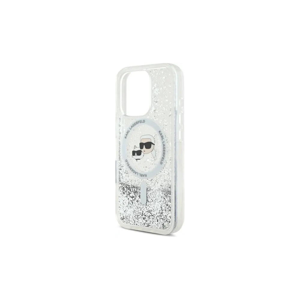 Wholesale Karl Lagerfeld KLHMP16LLGKCSGH Apple iPhone 16 Pro hardcase Liquid Glitter Karl&Choupette Head Magsafe transparent - KLD21798 - {ean13} - Hurt