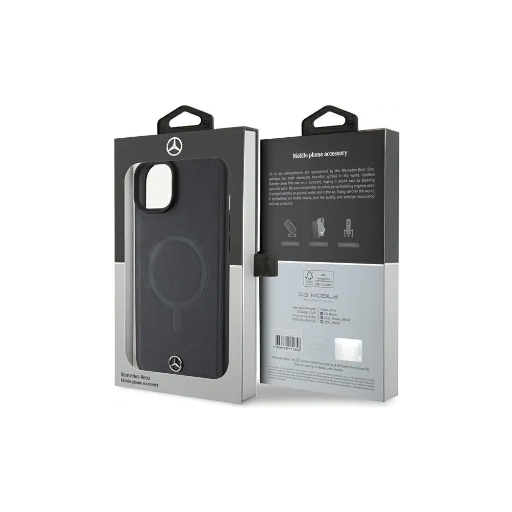 Hurtownia GSM - Mercedes MEHMP15M23RCMK Apple iPhone 15 Plus / 14 Plus hardcase din piele netedă MagSafe negru - MRS226 - {ean13} - Hurt