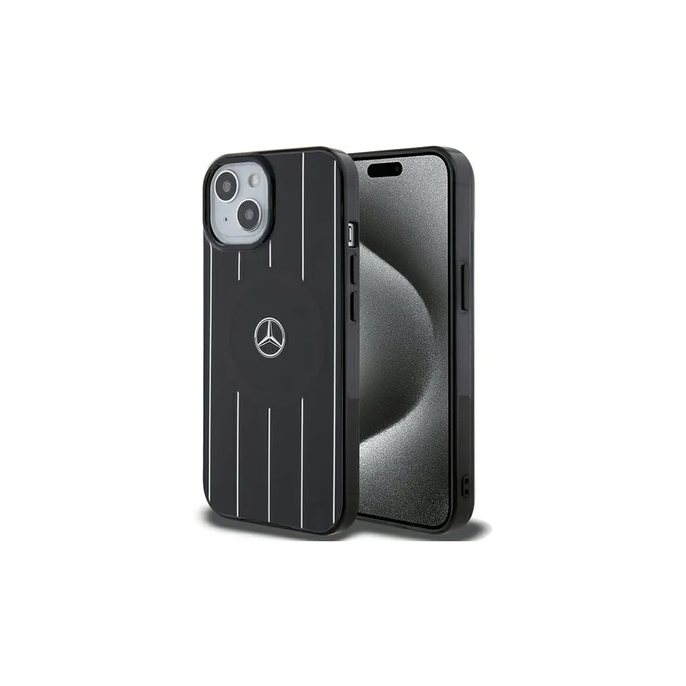 Hurtownia GSM - Mercedes MEHMP15S23HRSK Apple iPhone 15 / 14 / 13 carcasă dură cu două straturi, linii încrucișate, MagSafe, neagră - MRS227 - {ean13} - Hurt