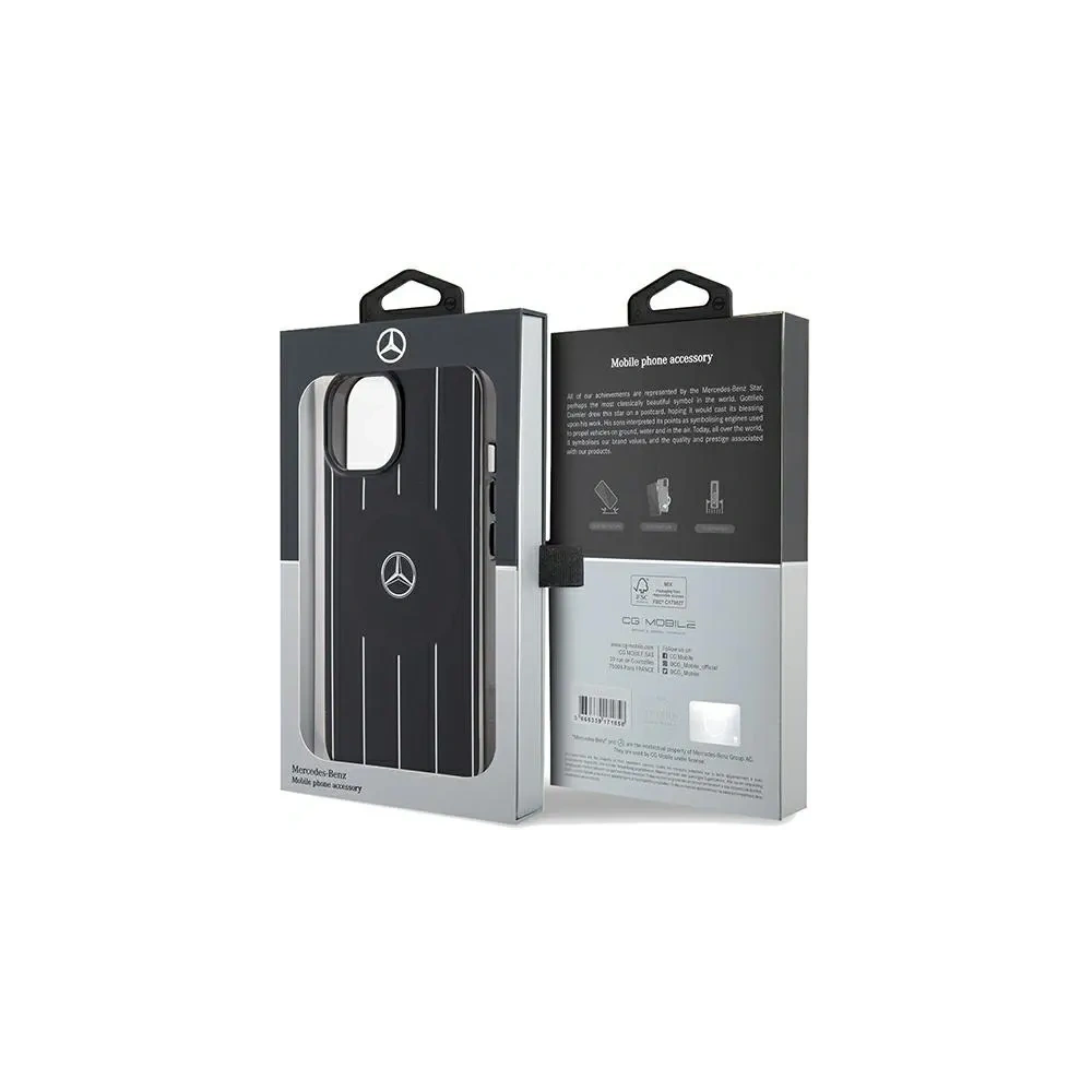 Hurtownia GSM - Mercedes MEHMP15S23HRSK Apple iPhone 15 / 14 / 13 carcasă dură cu două straturi, linii încrucișate, MagSafe, neagră - MRS227 - {ean13} - Hurt