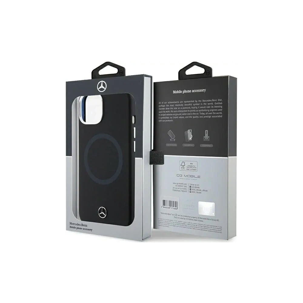 Hurtownia GSM - Mercedes MEHMP15S23SCMK Apple iPhone 15 / 14 / 13 Hartschale Silikon Bicolor MagSafe schwarz - MRS230 - {ean13} - Hurt
