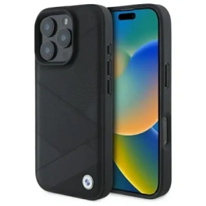 Hurtownia GSM - Etui BMW BMHCP16X23RCGPK Apple iPhone 16 Pro Max hardcase Sign Leather Crossing Lines Pattern černý/black - BMW692 - {ean13} - Hurt