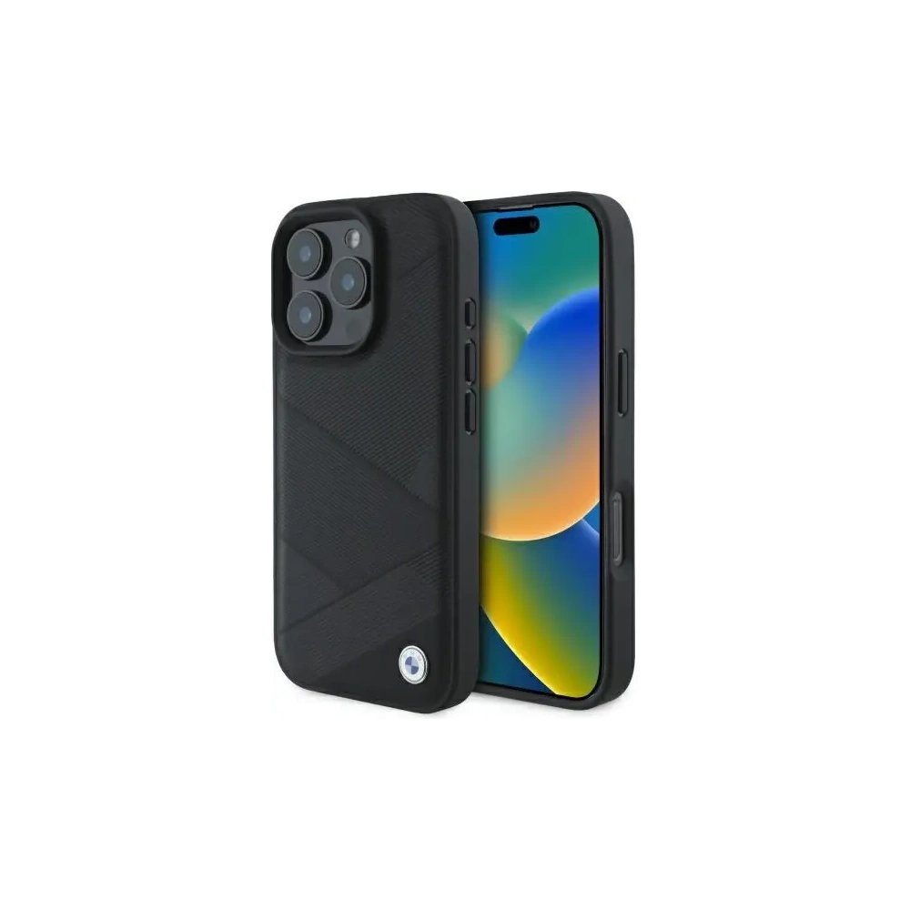 Hurtownia GSM - BMW BMHCP16X23RCGPK Apple iPhone 16 Pro Max hardcase Sign Bőr Keresztvonal Mintázat fekete - BMW692 - {ean13} - Hurt