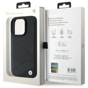 Hurtownia GSM - Etui BMW BMHCP16X23RCGPK Apple iPhone 16 Pro Max hardcase Sign Leather Crossing Lines Pattern czarny/black - BMW692 - {ean13} - Hurt