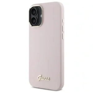 Hurtownia GSM - Guess GUHCP16MSMBSLP Apple iPhone 16 Plus kemény tok Szilikon Írásos Fém Logó & Keret rózsaszín - GUE4101 - {ean13} - Hurt