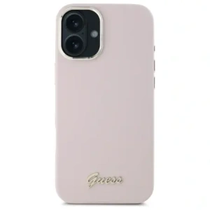 Hurtownia GSM - Guess GUHCP16MSMBSLP Apple iPhone 16 Plus kemény tok Szilikon Írásos Fém Logó & Keret rózsaszín - GUE4101 - {ean13} - Hurt
