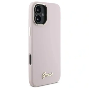 Hurtownia GSM - Guess GUHCP16MSMBSLP Apple iPhone 16 Plus kemény tok Szilikon Írásos Fém Logó & Keret rózsaszín - GUE4101 - {ean13} - Hurt